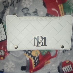 NWT! Badgley Mischka White Card and Change Wallet BM-4172